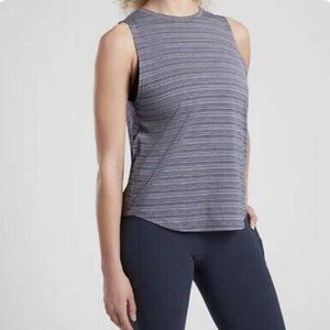 Athleta Cloudlight Striped Muscle Tank Top Women’s Medium Blue Athletic